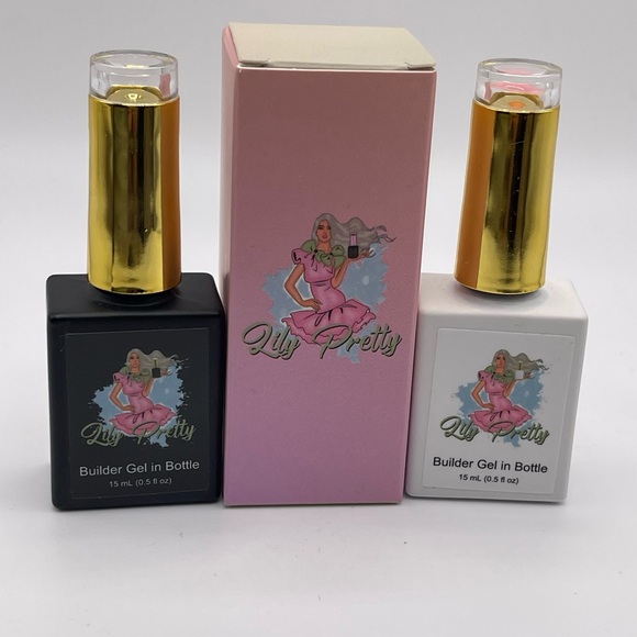 Lily Pretty Clear and Pink Color Builder Nail Gel Set, 2Pcs 15ml - Picture 4 of 10